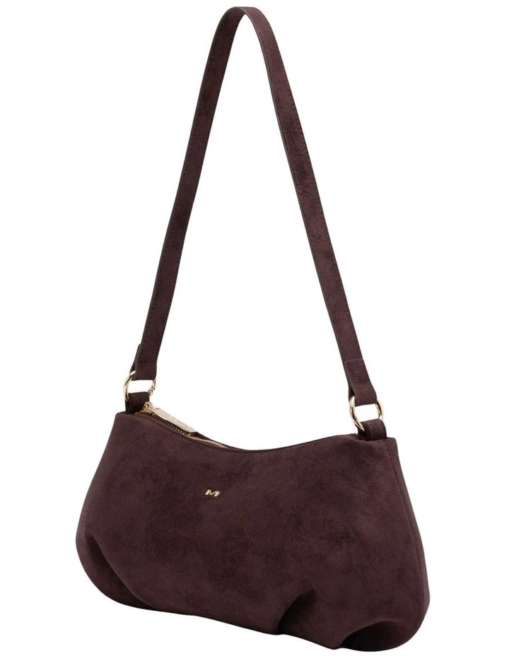 June Suede Shoulder Bag in Burgundy image 2