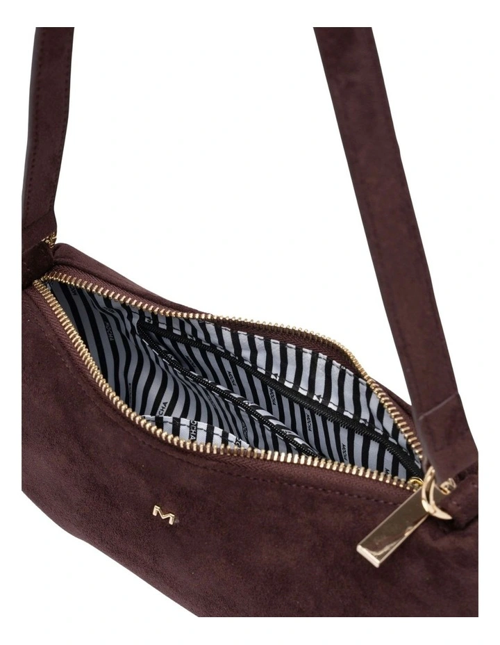 June Suede Shoulder Bag in Burgundy image 3
