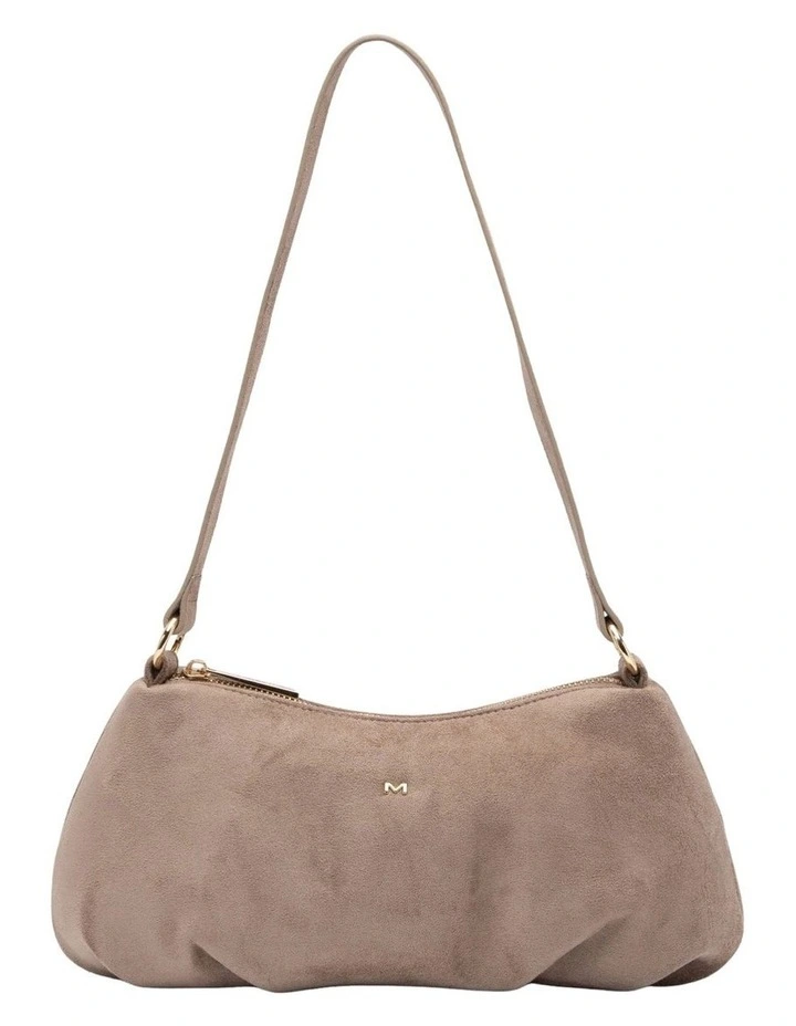 June Suede Shoulder Bag in Taupe image 1