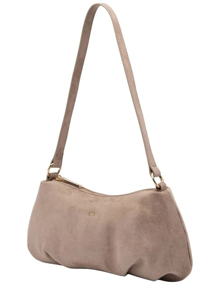 June Suede Shoulder Bag in Taupe image 2