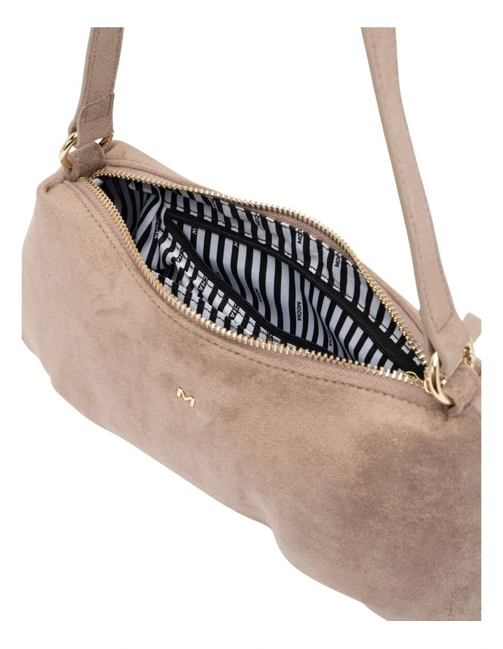 June Suede Shoulder Bag in Taupe image 3