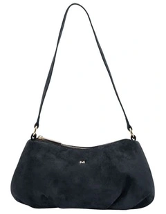 June Suede Shoulder Bag in Navy