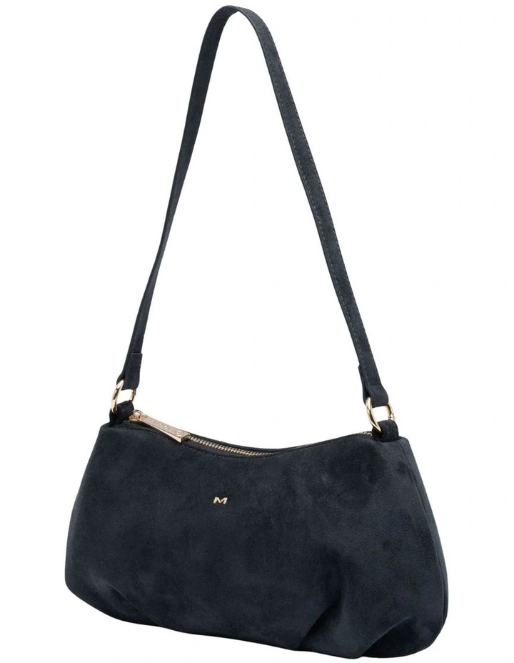 June Suede Shoulder Bag in Navy image 2