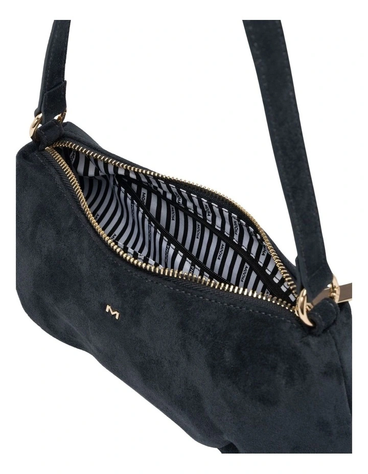 June Suede Shoulder Bag in Navy image 3