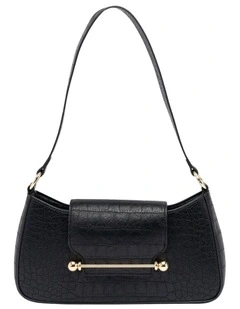 Alexis Crossbody Bag in Black Croc