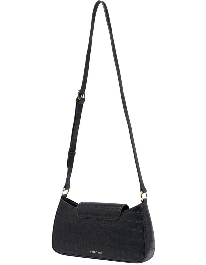 Alexis Crossbody Bag in Black Croc image 2
