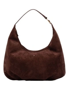 June Suede Hobo Bag in Choc