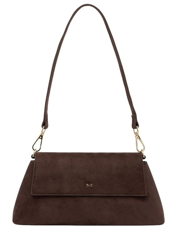 Ava Baguette Suede Crossbody Bag in Espresso image 2
