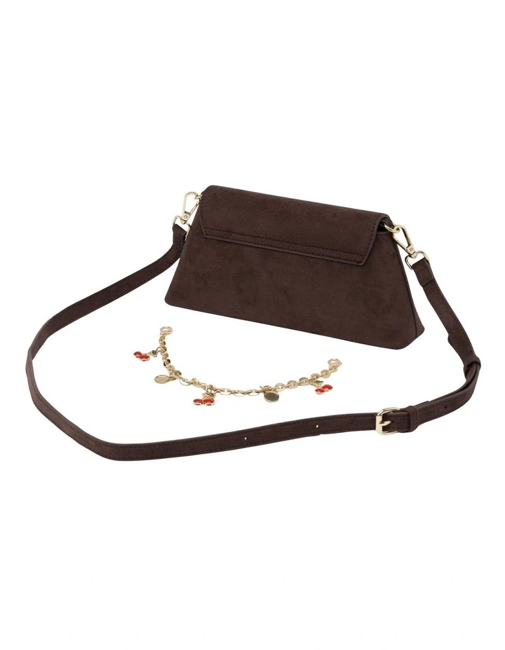 Ava Baguette Suede Crossbody Bag in Espresso image 3