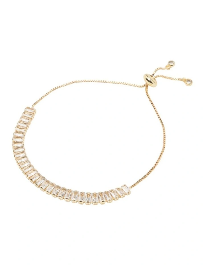 Myra Adjustable Tennis Bracelet in Light Gold image 2