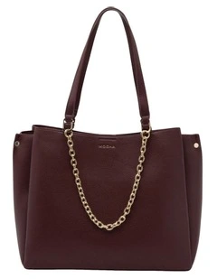 Sienna Stud Tote Bag in Burgundy