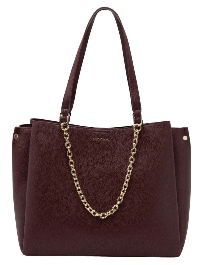Sienna Stud Tote Bag in Burgundy image 1
