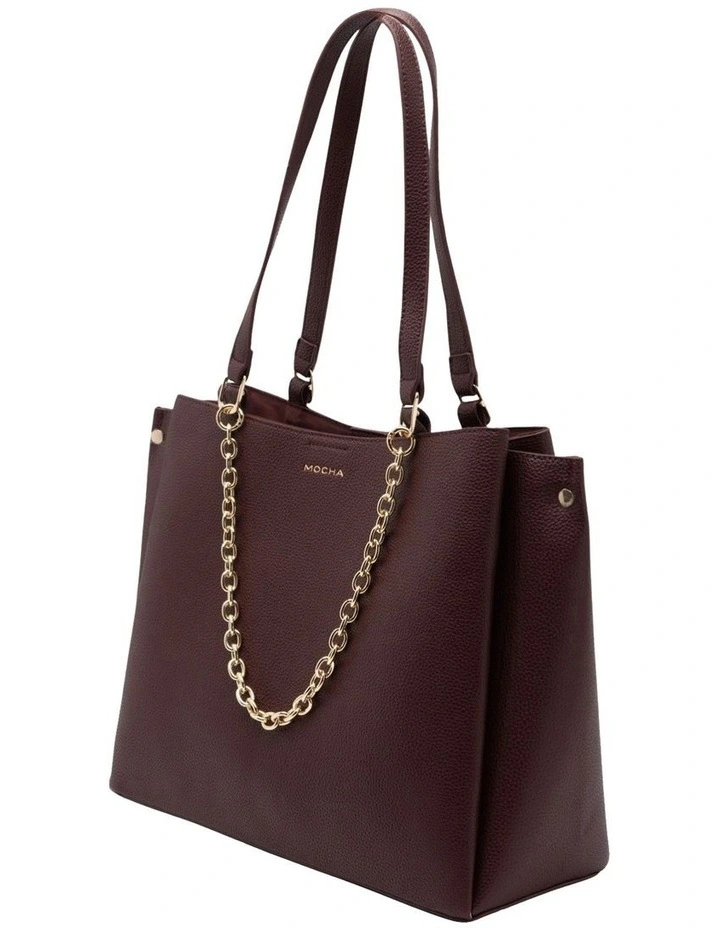 Sienna Stud Tote Bag in Burgundy image 2