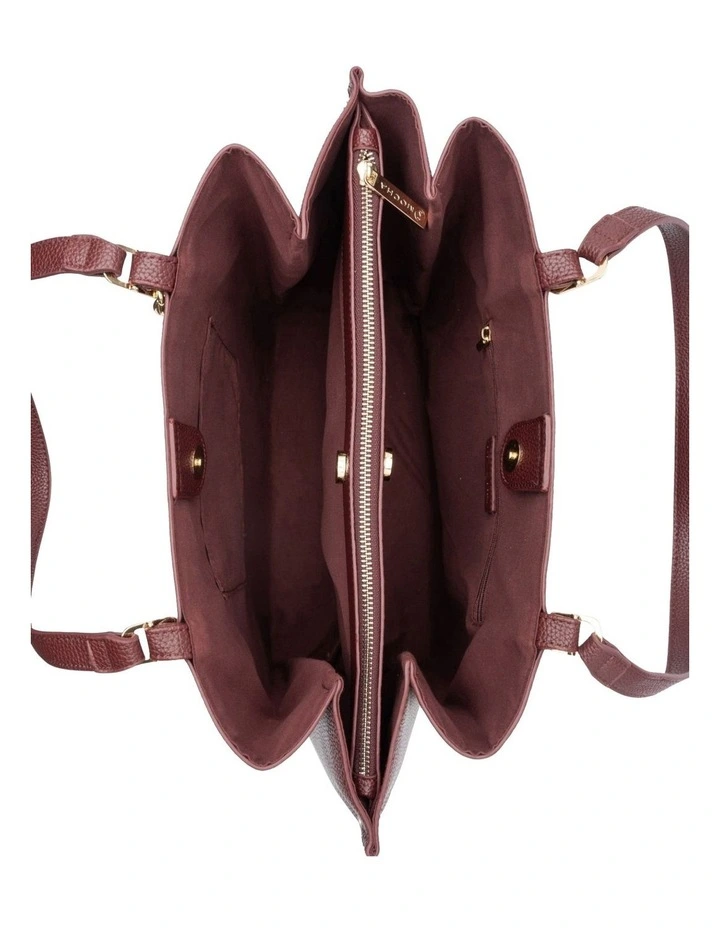 Sienna Stud Tote Bag in Burgundy image 3