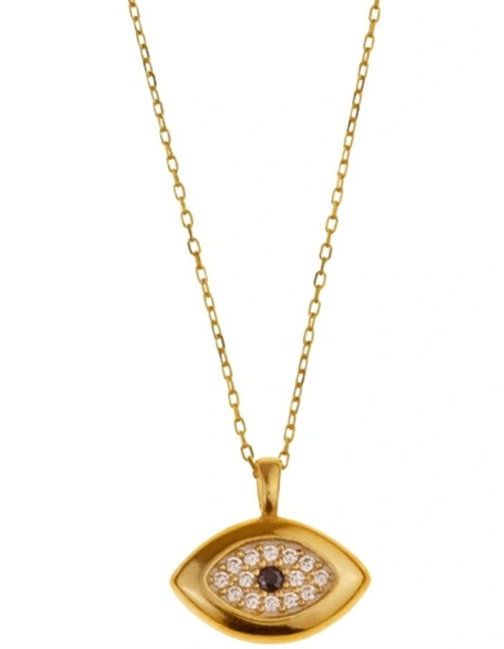 Gregio Wish Luck/New In Yg Necklace with CZ Evil Eye Pendant in Gold image 1