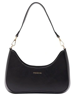 Mocha Daisy Wavy Shoulder Bag - Black