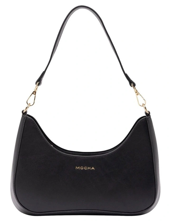 Mocha Daisy Wavy Shoulder Bag - Black image 1