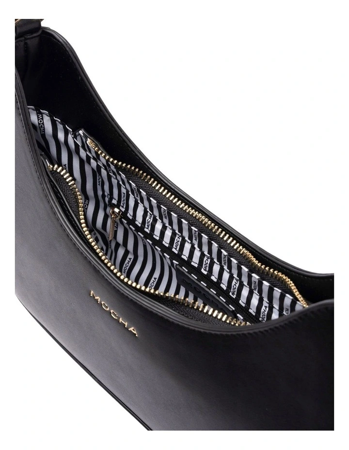 Mocha Daisy Wavy Shoulder Bag - Black image 3