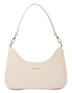 Mocha Daisy Wavy Shoulder Bag - Cream