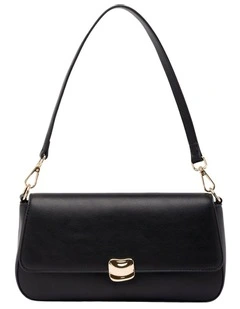 Mocha Sophie Baguette Shoulder Bag - Black