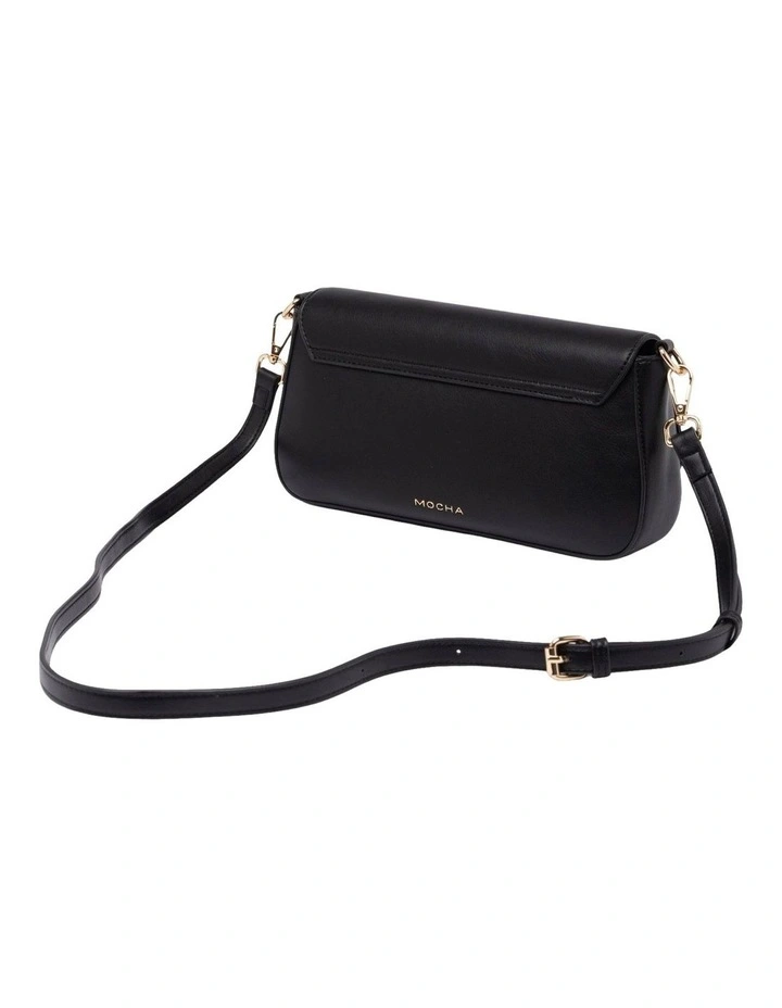 Mocha Sophie Baguette Shoulder Bag - Black image 2