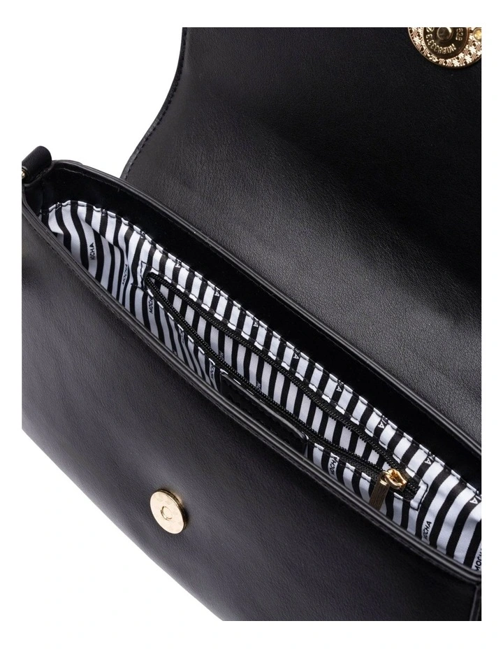 Mocha Sophie Baguette Shoulder Bag - Black image 3