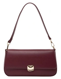Mocha Sophie Baguette Shoulder Bag - Wine