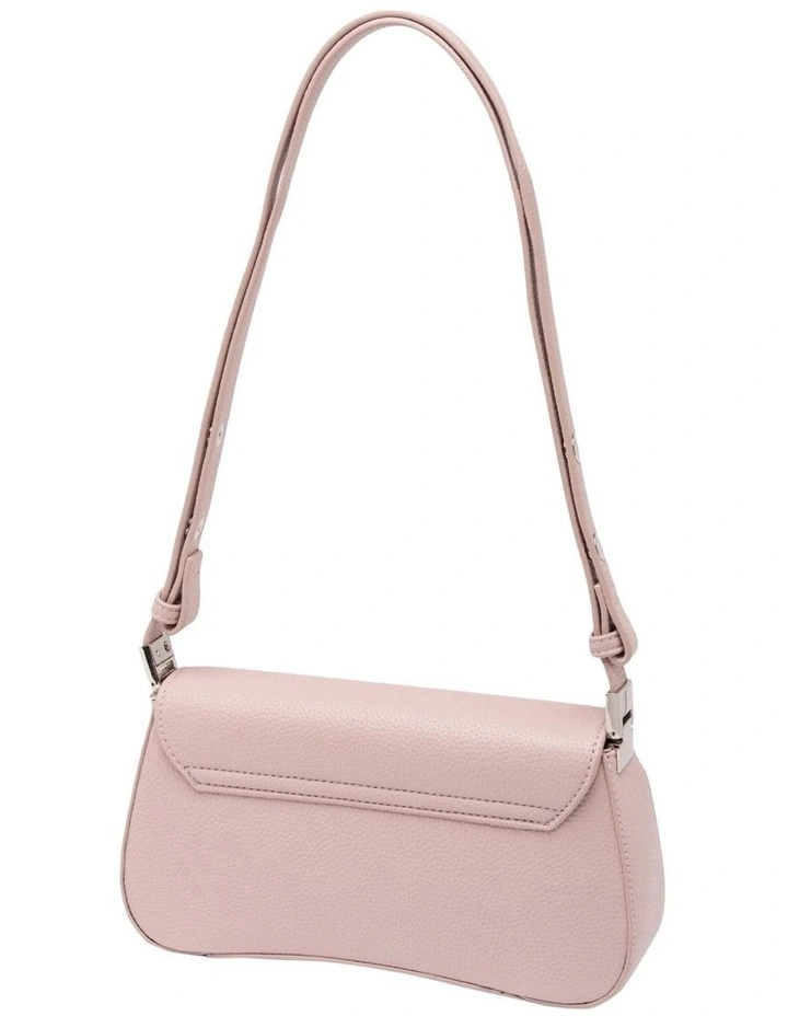 Mocha Zoe Wavy Baguette Shoulder Bag - Blush image 2