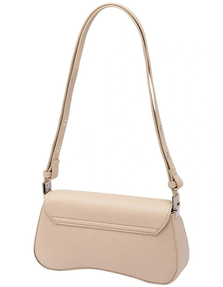 Mocha Zoe Wavy Baguette Shoulder Bag - Cream image 2