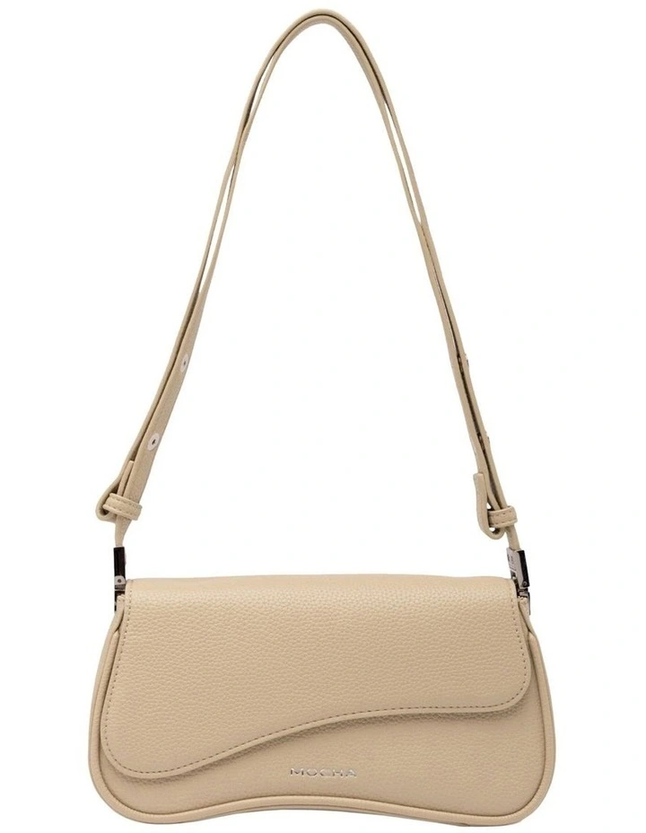 Mocha Zoe Wavy Baguette Shoulder Bag - Sage image 1