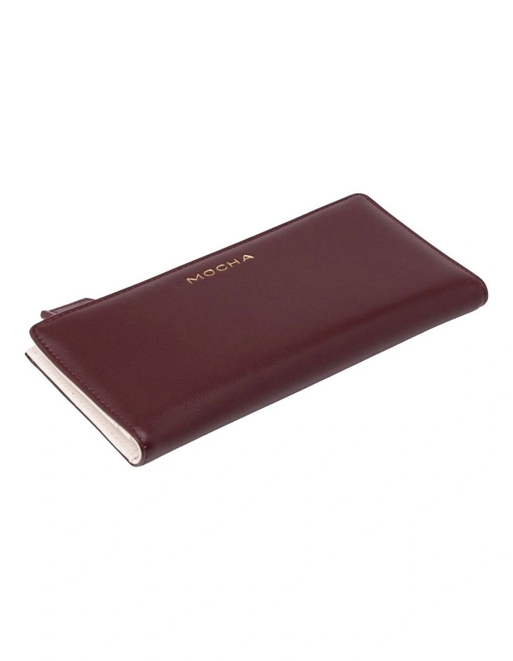 Mocha Classic Arya Wallet - Burgundy/Cream image 3