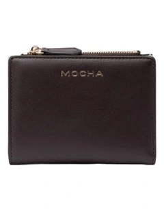 Mocha Small Classic Arya Wallet - Choc/Blue