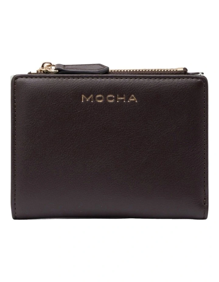Mocha Small Classic Arya Wallet - Choc/Blue image 1