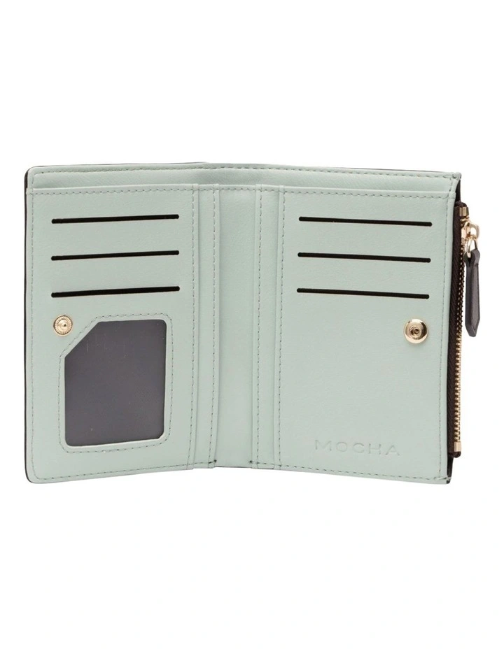 Mocha Small Classic Arya Wallet - Choc/Blue image 2