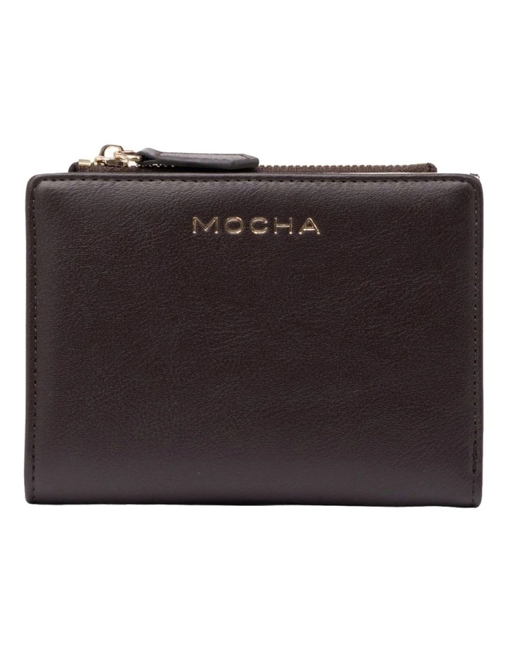 Mocha Small Classic Arya Wallet - Choc/Cream image 1