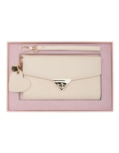 Penelope Wallet Clutch And Heart Keyring in Cream