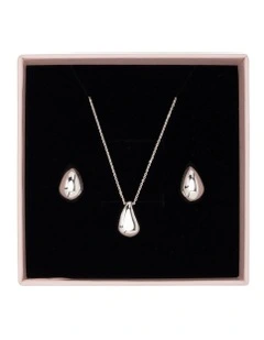 Mini Luna Necklace And Earring in Silver