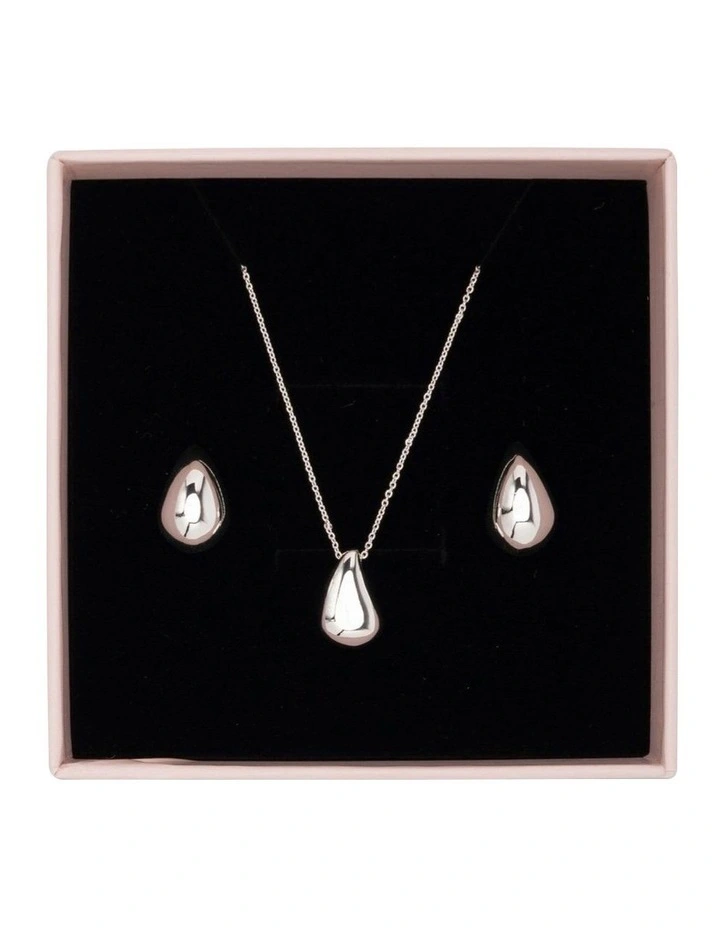 Mini Luna Necklace And Earring in Silver image 1