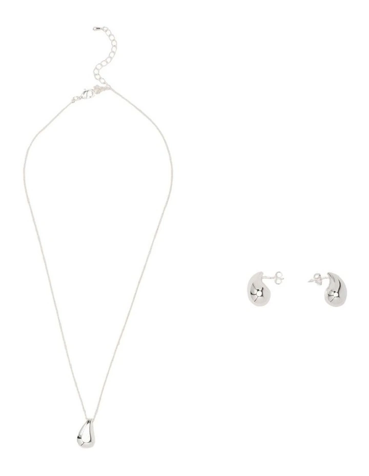 Mini Luna Necklace And Earring in Silver image 2