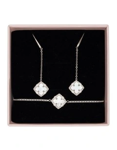 Delaney Baroque Pearl Bracelet And Earring in Silver