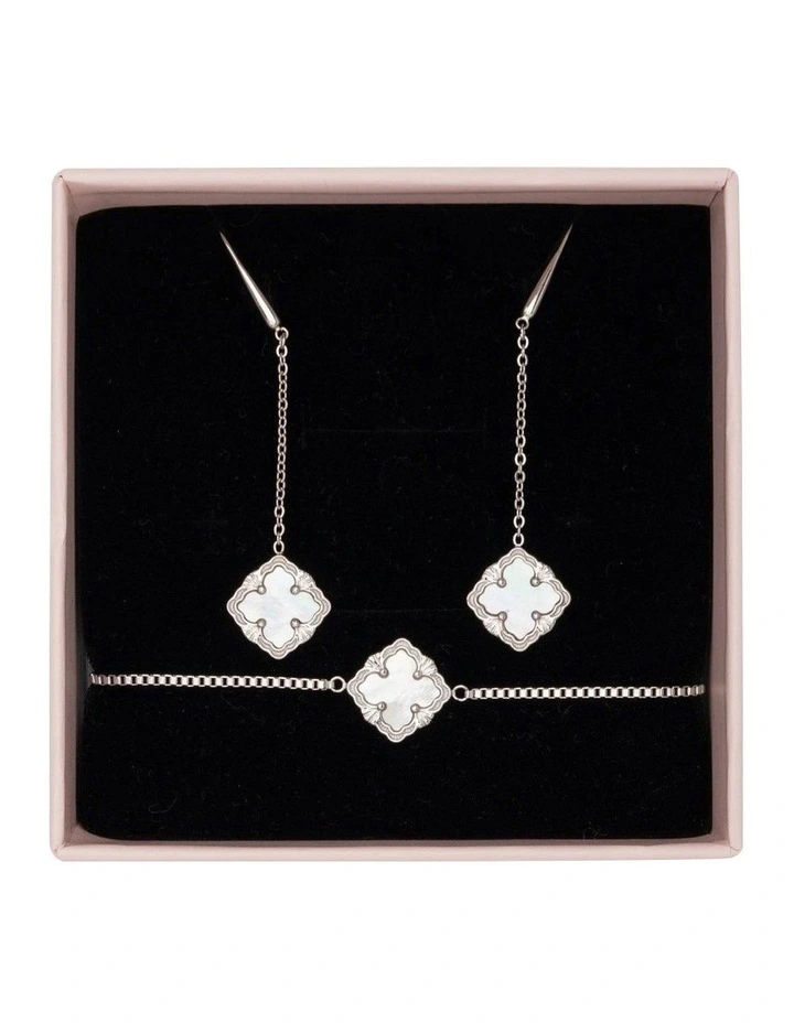 Delaney Baroque Pearl Bracelet And Earring in Silver image 1