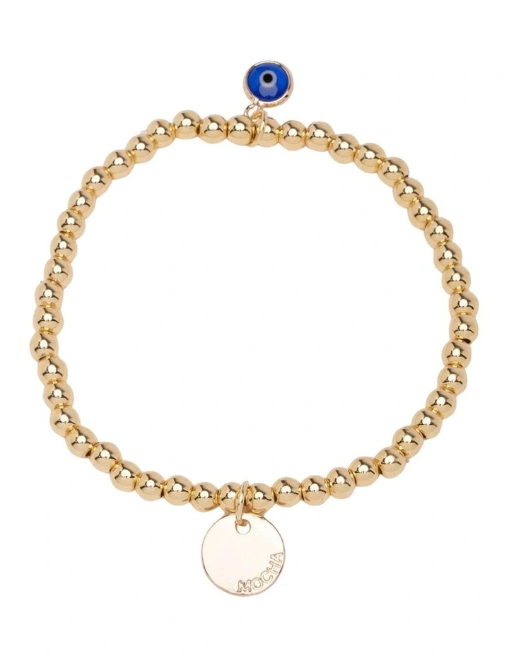 Isadora Stretchy Evil Eye Bracelet in Gold image 1