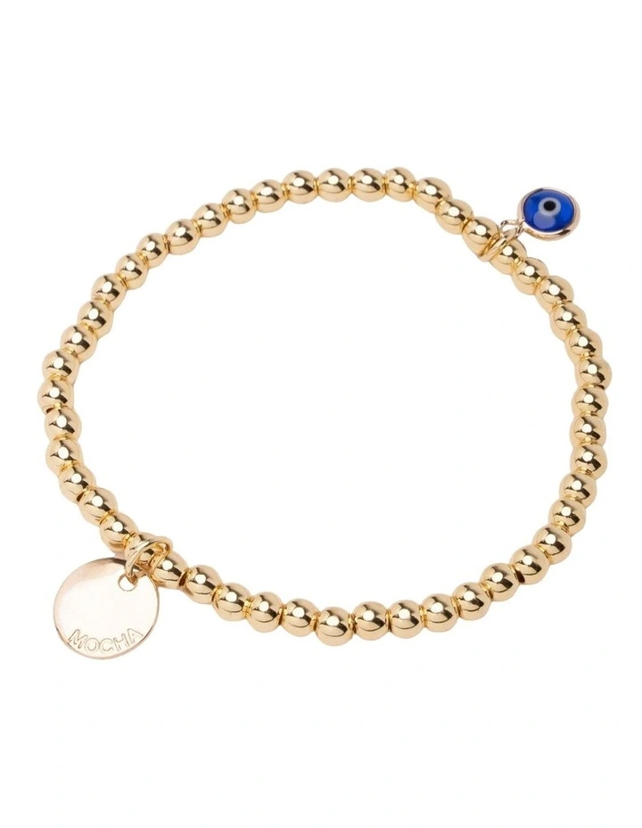 Isadora Stretchy Evil Eye Bracelet in Gold image 2