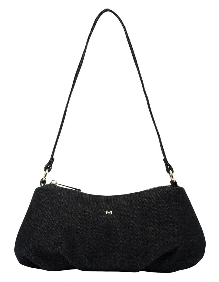 June Denim Shoulder Bag in Black image 1