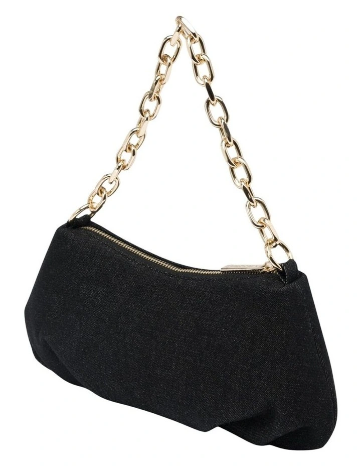 June Denim Shoulder Bag in Black image 2
