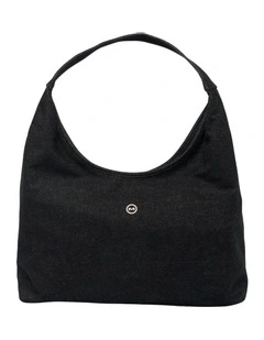 Emery Denim Hobo Bag in Black