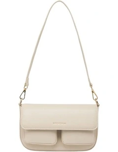 Donnette Multi Pocket Crossbody Bag in Cream