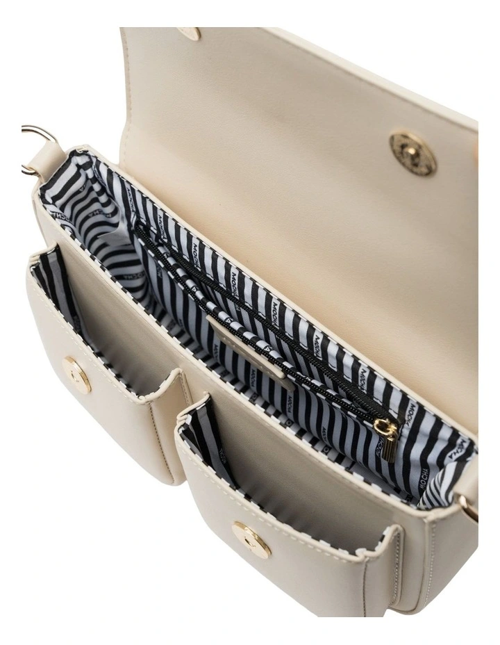 Donnette Multi Pocket Crossbody Bag in Cream image 3