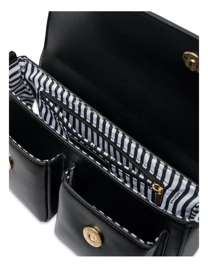 Donnette Multi Pocket Crossbody Bag in Black image 3