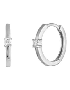 Bianc Elsie Huggies Earrings in Silver